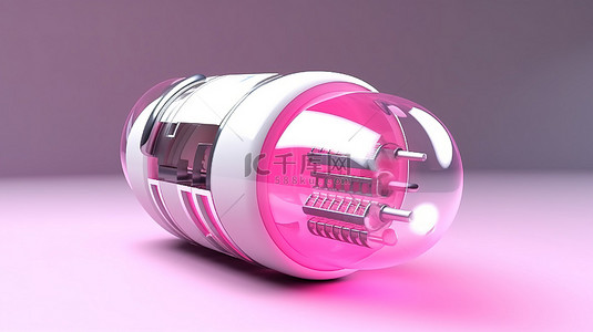 用于粉红色和白色治疗的医疗胶囊的概念 3D 渲染
