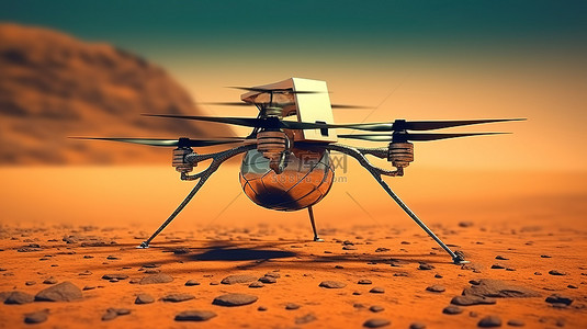火星无人机和独创直升机的插图，其中包含美国宇航局提供的元素
