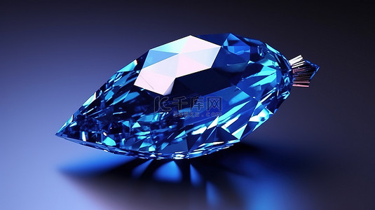 公主蓝蓝宝石宝石的 3d 渲染