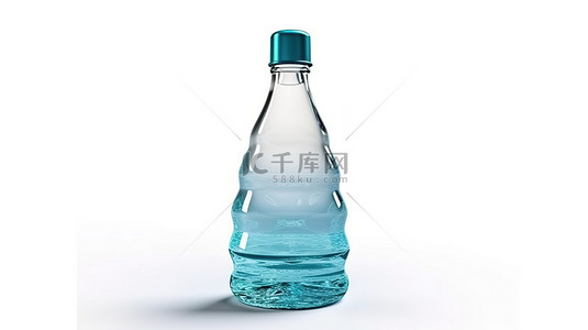 饮用水背景图片_使用 3D 建模创建的白色背景中的大型饮用水塑料容器