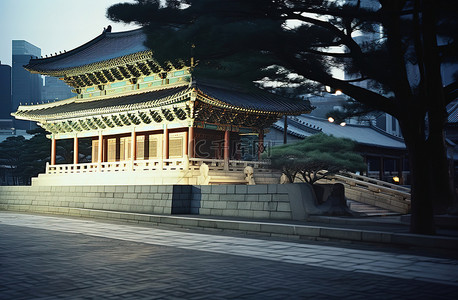 首尔的道路和寺庙