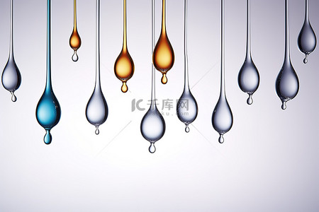 彩色水滴背景图片_灰色背景上的彩色水滴，具有不同的颜色