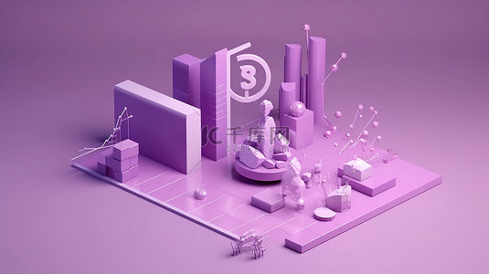 黑白发散箭头背景图片_3D 营销图表分析紫色主题简约方法