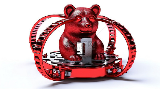 红色问号背景图片_带有红色问号的白色背景熊陷阱的 3D 渲染