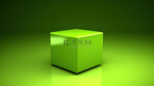 最佳景观背景图片_充满活力的绿色 3D 立方体用于展示您的产品