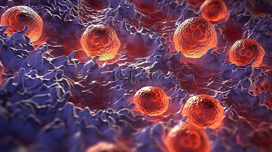 干细胞背景图片_间充质细胞和组织特异性干细胞的 3d 渲染