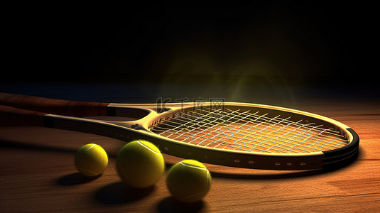 运动主题背景图片_网球主题背景，配有球拍和球，非常适合运动和健身活动