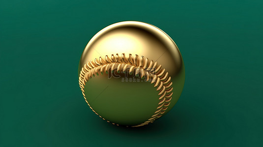 绿色为背景图片_经典棒球图标福尔图纳金球，以潮水绿色为背景，以 3D 渲染用于社交媒体
