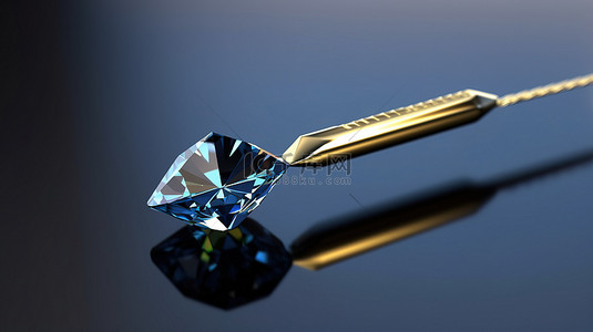 用镊子夹住钻石的光泽背景的 3D 渲染