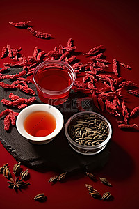 茶背景图片_枸杞子 枸杞子和姜茶