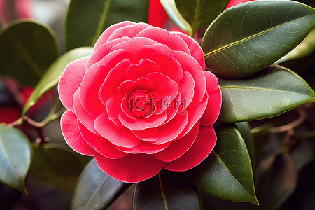 甜美花朵背景图片_山茶花是一种花园品种，在春天会开出甜美的粉红色花朵