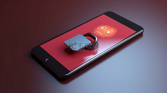 手机界面背景图片_3D 渲染中的银行卡和锁定的智能手机界面