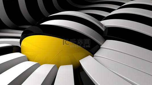 单色元素背景图片_单色且充满活力的 3D 渲染黄色和黑色背景