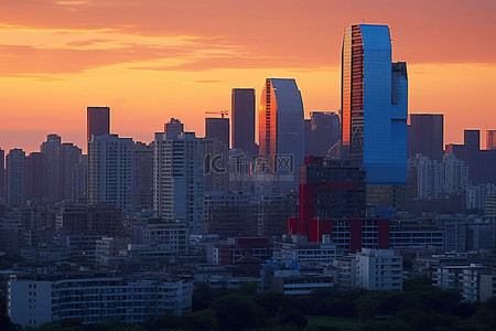 国际的背景图片_布宜诺斯艾利斯市中心的日出
