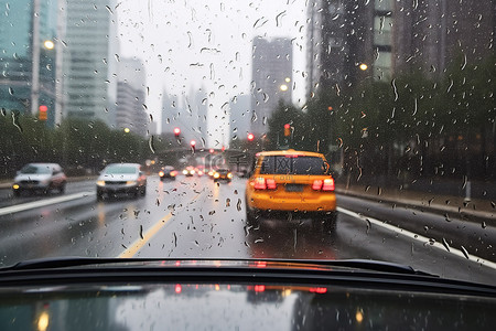 雨玻璃背景图片_车辆的挡风玻璃湿