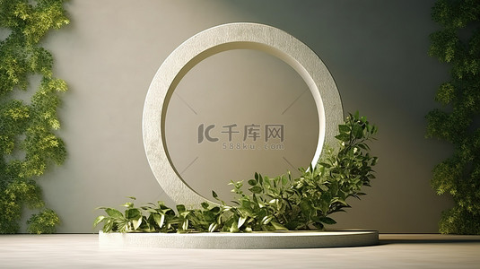 圆形置物架背景图片_复杂的圆形植物架的 3D 渲染