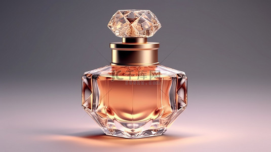 用于品牌推广的高端香水瓶的精致 3D 渲染