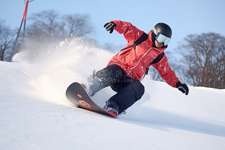 滑雪背景图片_雪地里的滑雪板