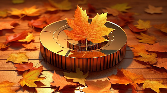 秋季图和 3d 渲染的美元符号