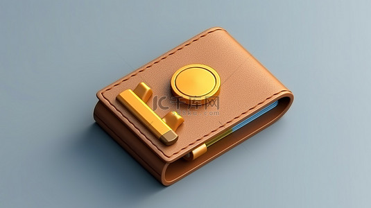 卡通硬币图标背景图片_带有货币和金融的独立背景的高级钱包的 3D 卡通图标