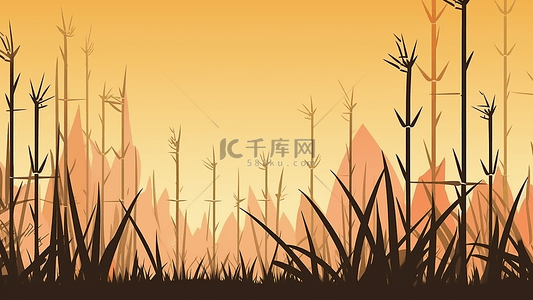 新鲜的竹子背景图片_竹子自然风景插画