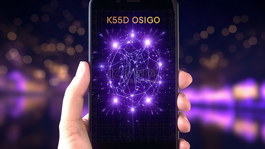 5G手机网络背景图片_3D 渲染背景描绘了科索沃准备使用智能手机技术进行 5G 连接