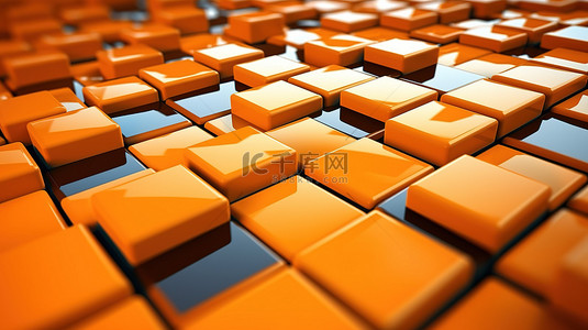 橙色纸张背景图片_3d 渲染橙色瓷砖背景