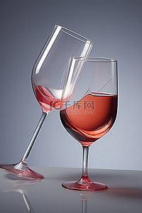 两个酒杯，其中一个装有红色液体 rgdx