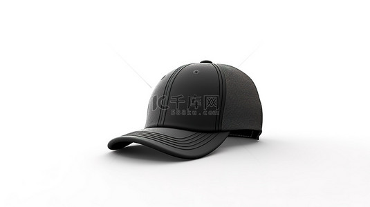 系列系列背景图片_3D 图形设计中的单色白色和黑色帽子