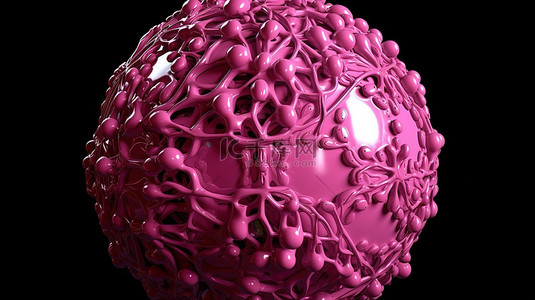 奶牛斑点背景图片_未来球体 粉红色球体的 3d 渲染，由未来主义设计中的众多圆圈组成
