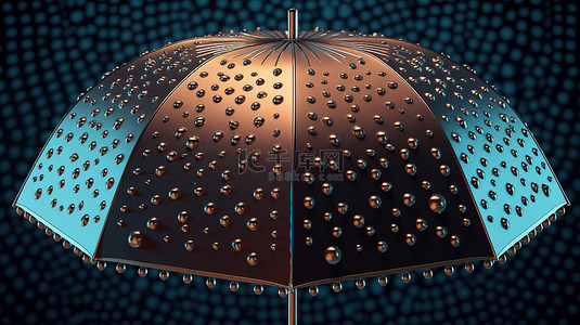 货币安全背景图片_加密伞保护卡尔达诺币免受虚拟倾盆大雨的影响 3D 渲染隔离概念