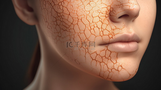 皮肤问题问题背景图片_表皮痤疮的插图 3D 渲染了解皮肤问题的指南