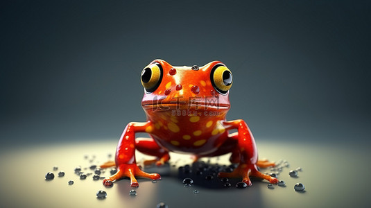 食趣背景图片_红青蛙的生动 3D 图像