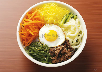 米饭拌饭料背景图片_午餐吃韩式拌饭