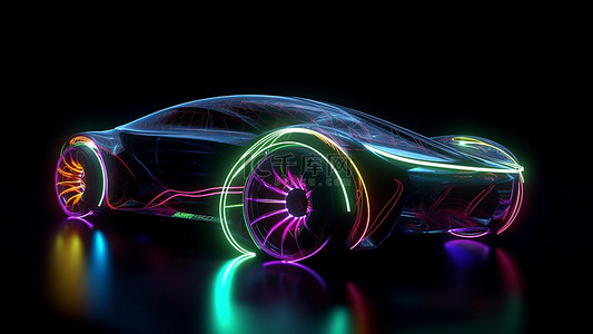 科技线条紫色背景图片_汽车光效抽象发光
