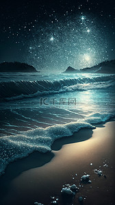 美丽抽象背景图片_夏季沙滩星空美丽背景