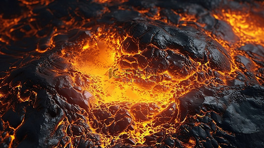 3d 火山喷发的火热岩浆纹理抽象背景
