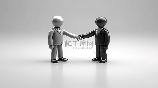 合作伙伴背景图片_在 3D 插图中完成交易业务合作伙伴的握手