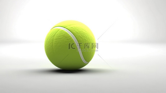 孤立在白色背景上的网球 3d 模型
