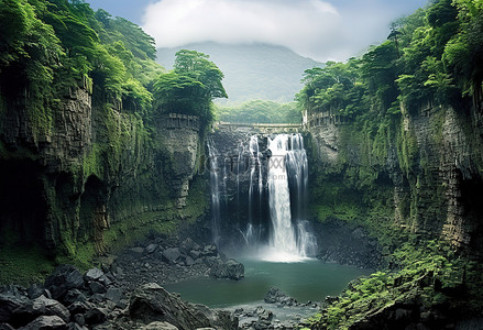 日本的背景图片_日本的一个大瀑布