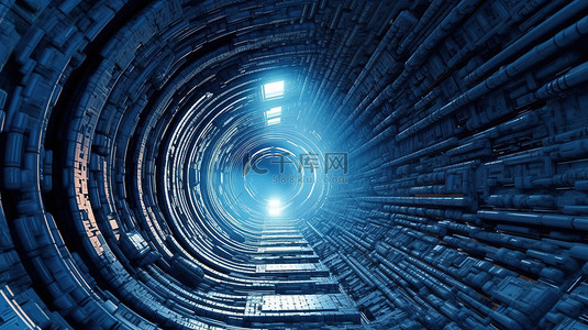 螺旋线条背景背景图片_抽象螺旋隧道背景的未来派 3D 渲染