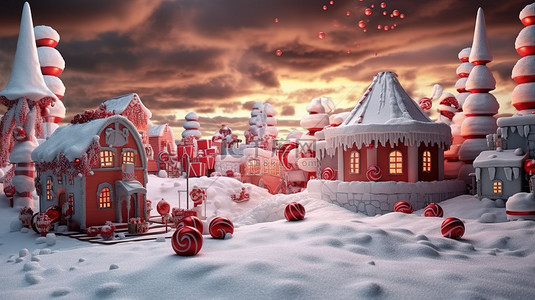 节日圣诞节和节日概念背景的 3D 渲染