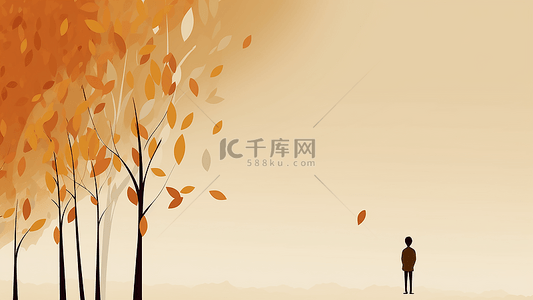 四季叶子背景图片_秋天卡通背景