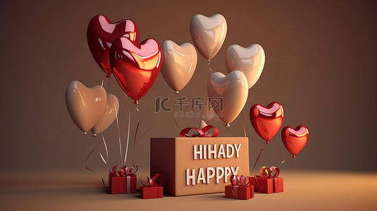 生日快乐卡背景图片_衷心 3D 渲染生日快乐消息