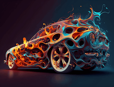 汽车创新火焰背景
