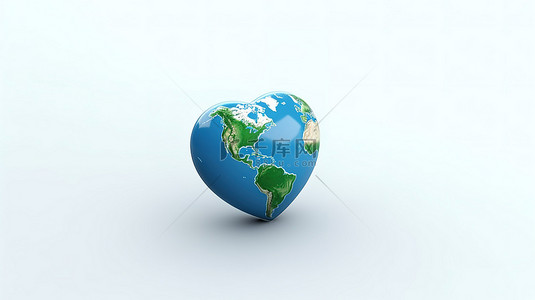 绿色地球星球背景图片_对我们星球衷心的 3D 渲染的爱的信息