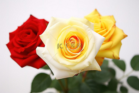 红白黄玫瑰图片