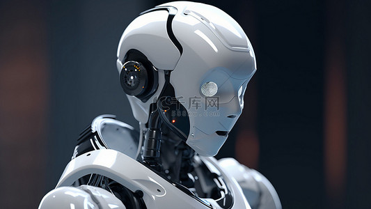 现代科技人物背景图片_机器人白色智能