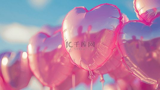 唯美漂亮粉红色儿童爱心氢气球图片16