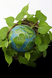 绿叶地球仪地球仪与地球